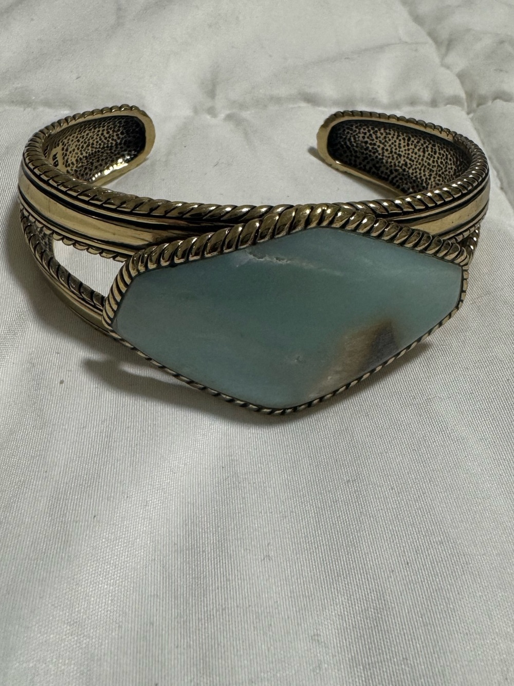 Barse Cuff Bracelet with Inset Stone